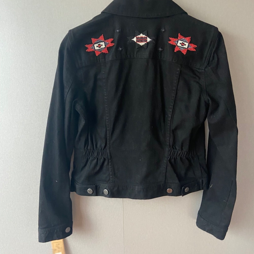 NWT South Western Black Denim zip up jacket
